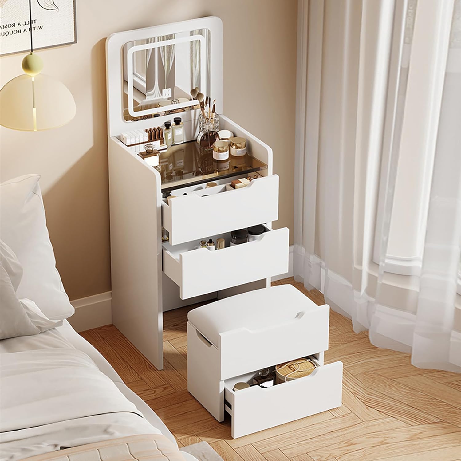 The "Glow-Up" Station: 3-in-1 Compact Vanity & Smart Organizer