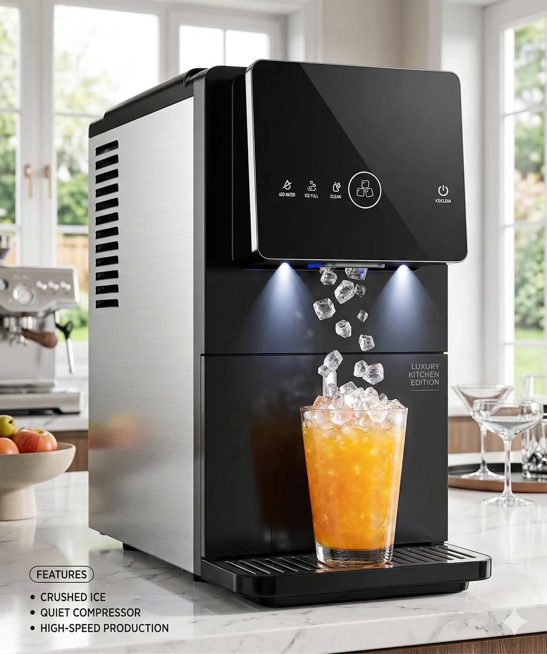 Chewable Nugget Ice Maker – Self-Dispensing, 33lbs/Day | The “Good Ice” You’ll Crave